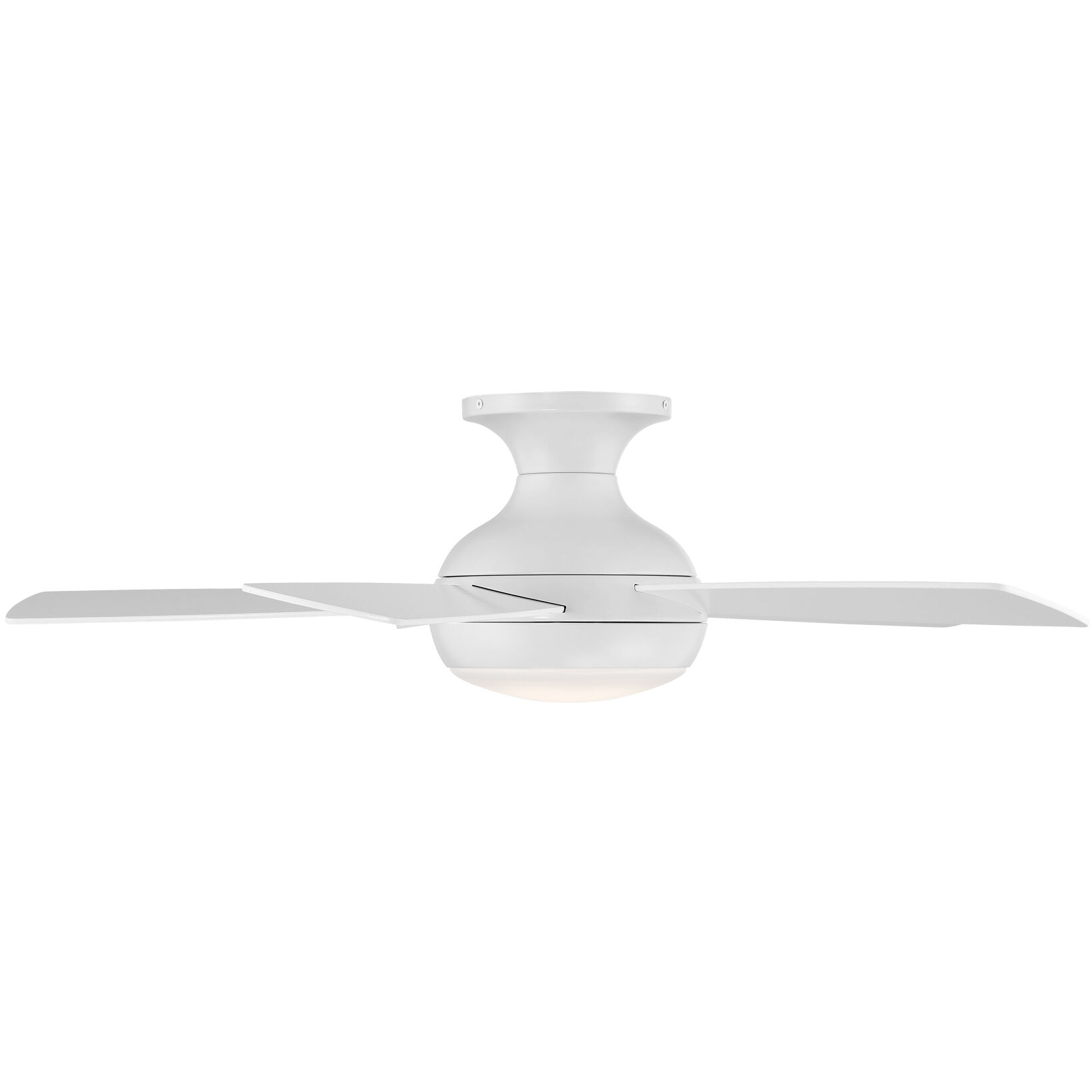 Odyssey 44 inch Matte White Flush Mount Ceiling Fans, Smart Fan