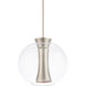 Echo 1 Light 9.5 inch Brushed Nickel Mini Pendant Ceiling Light, dweLED
