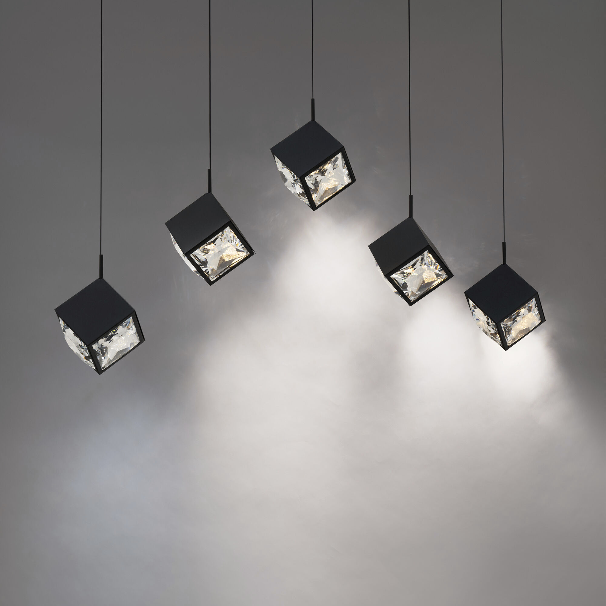 Ice Cube LED 7.75 inch Black Multi-Light Pendant Ceiling Light, dweLED