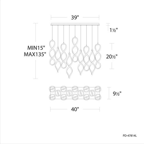 Interlace LED 11.13 inch Chrome Multi-Light Pendant Ceiling Light, dweLED