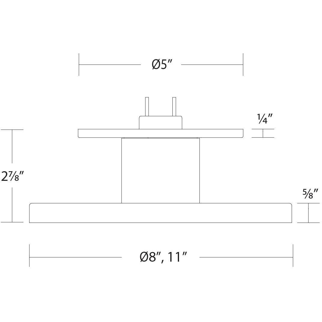 Twist-N-Lite LED 8 inch Brushed Nickel Semi-Flush Mount Ceiling Light, WAC Limited