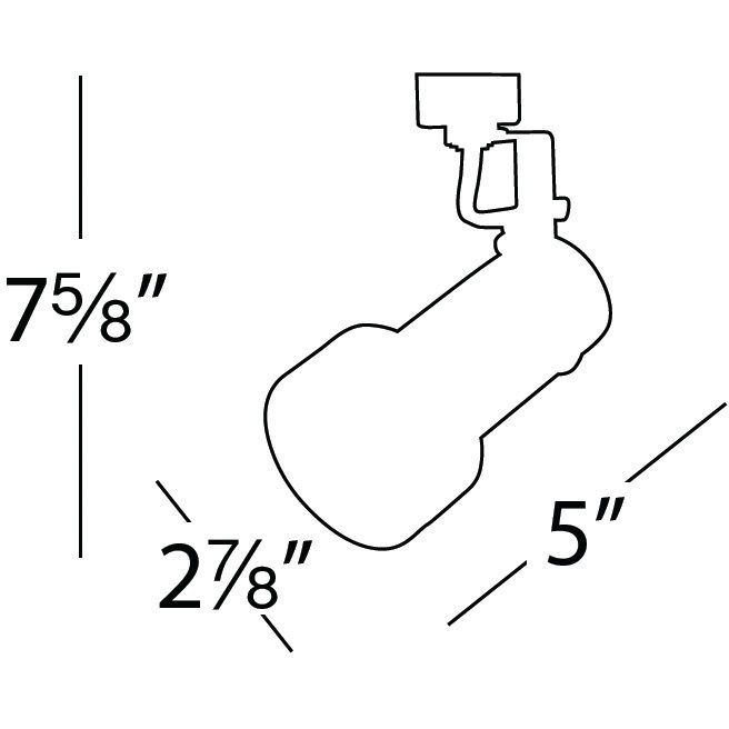 TK-725 1 Light 120 Black H Track Fixture Ceiling Light, WAC Limited