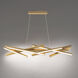 Parallax Linear Pendant Ceiling Light in Aged Brass, dweLED