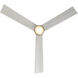 Clean 52 inch Soft Brass Matte White with Matte White Blades Downrod Ceiling Fans, Smart Fan