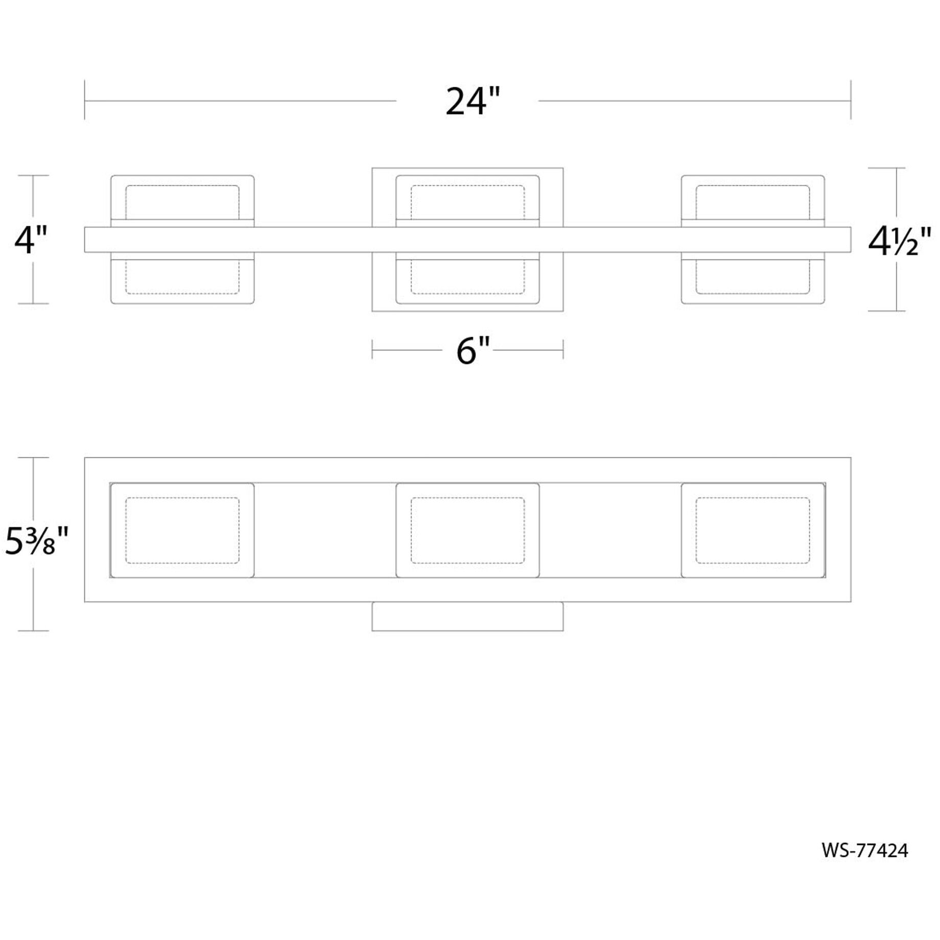 Interlok LED 24 inch Brushed Nickel Bath Vanity & Wall Light in 4000K, dweLED