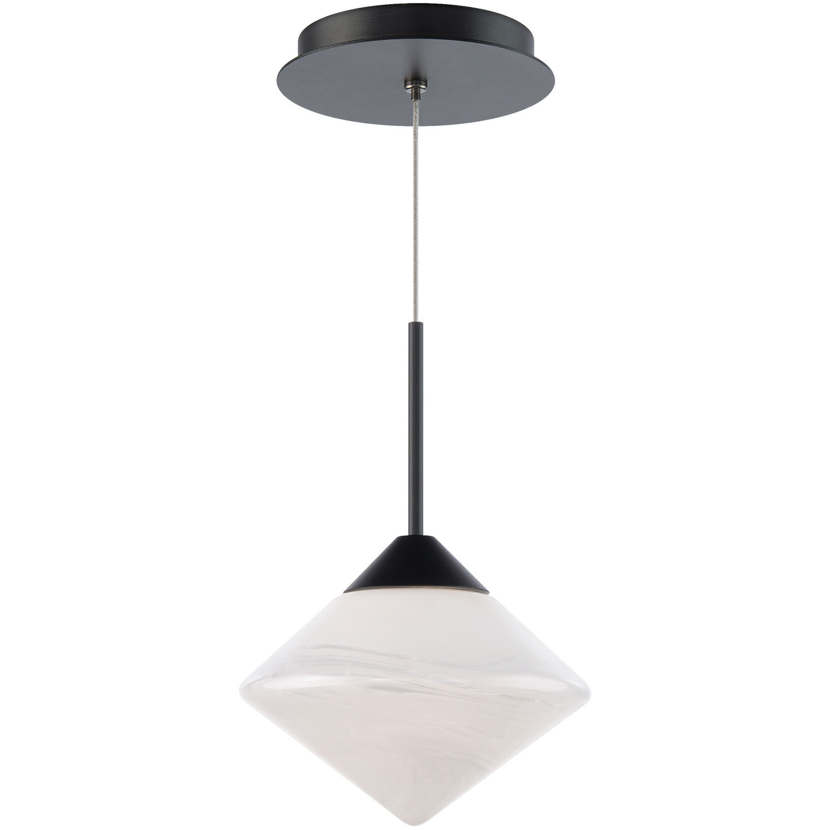 Chrysalis 1 Light 7 inch Black Mini Pendant Ceiling Light, dweLED