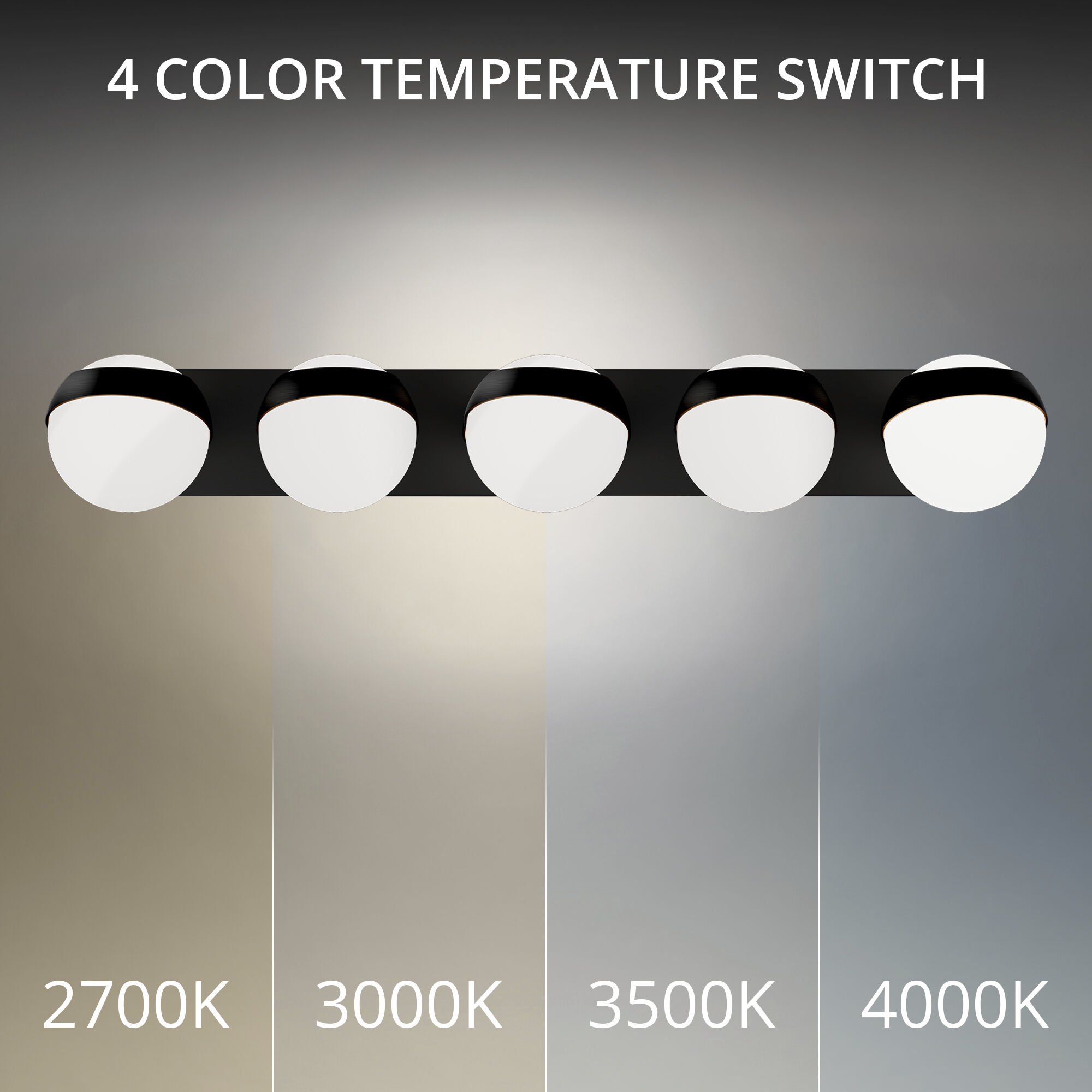 Tripoli LED 7 inch Black Bath Vanity & Wall Light in 3000K, dweLED