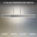 Bastone Linear Pendant Ceiling Light in 4000K, Brushed Nickel, dweLED
