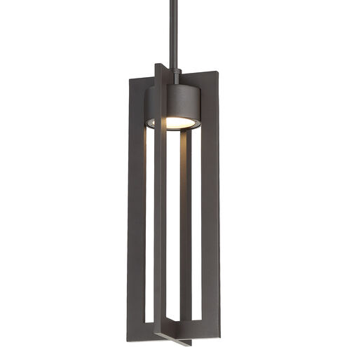 Chamber LED 6 inch Bronze Outdoor Pendant, dweLED