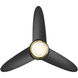 Loft 38 inch Soft Brass Matte Black with Matte Black Blades Downrod Ceiling Fans, Smart Fan