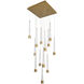 Quill LED 5 inch Aged Brass Multi-Light Pendant Ceiling Light, dweLED