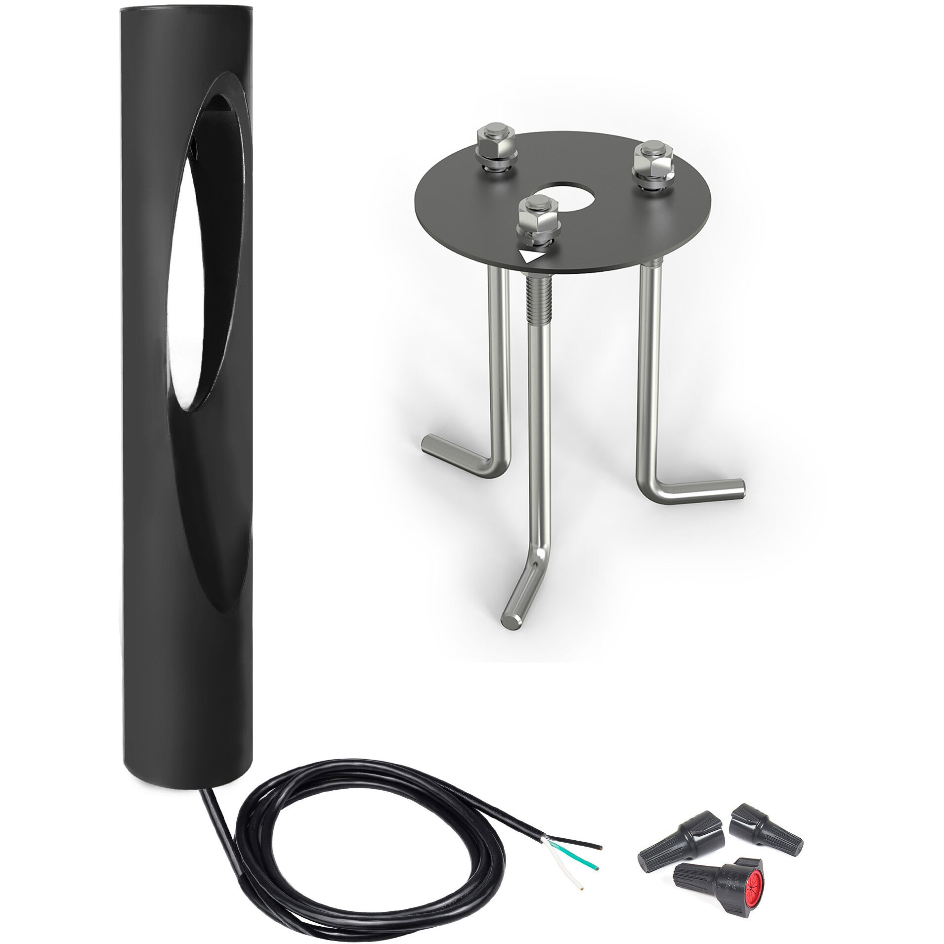 Scoop 120 12.5 watt Black Bollard Lighting in 3000K, WAC Landscape