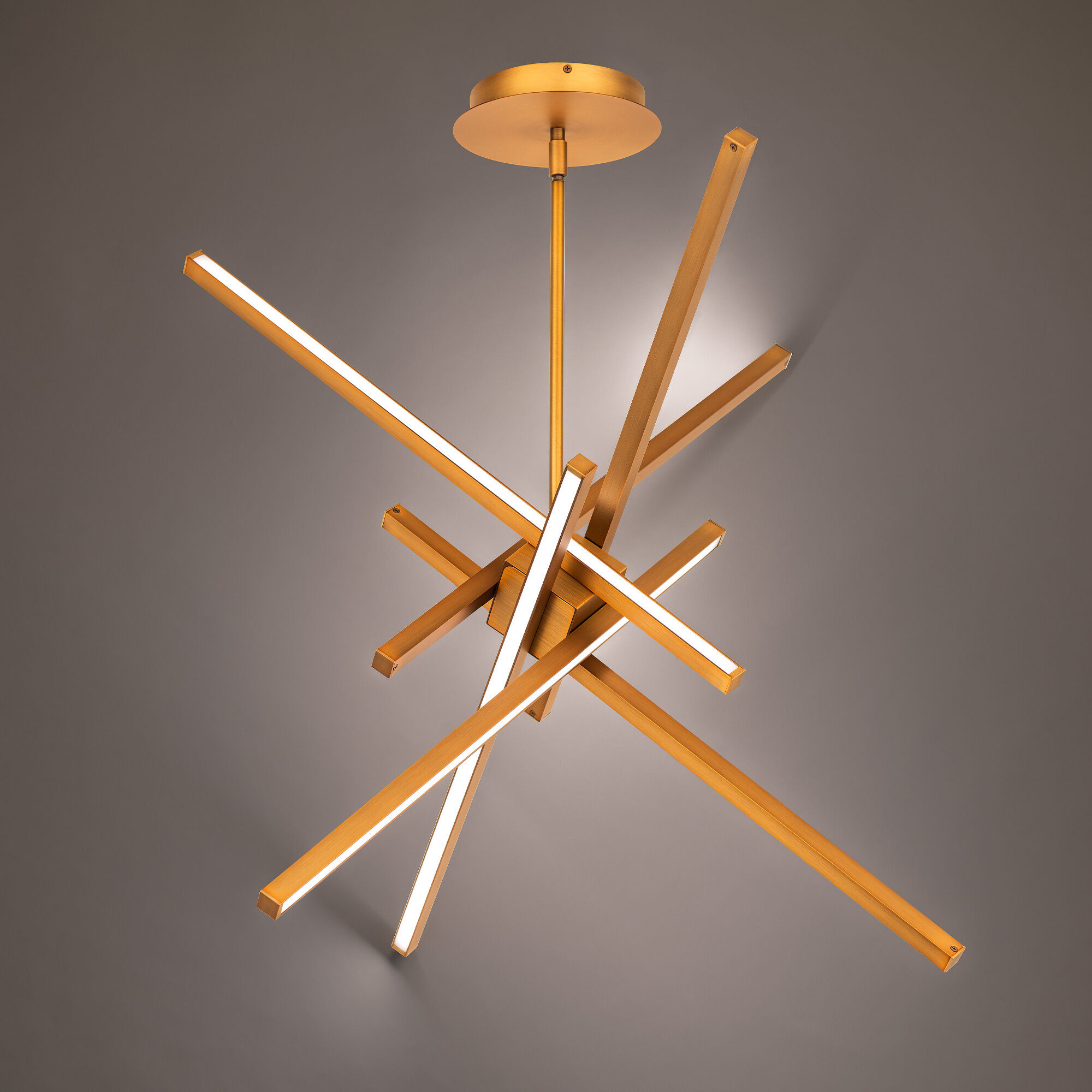 Parallax LED 39 inch Aged Brass Pendant Ceiling Light in 39in, dweLED