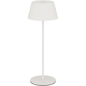 Pleat 14.75 inch 2 watt White Rechargeable Table Lamp Portable Light