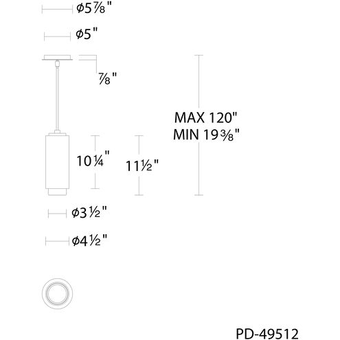 Aragon LED 4.5 inch White Pendant Ceiling Light in 3500K, dweLED