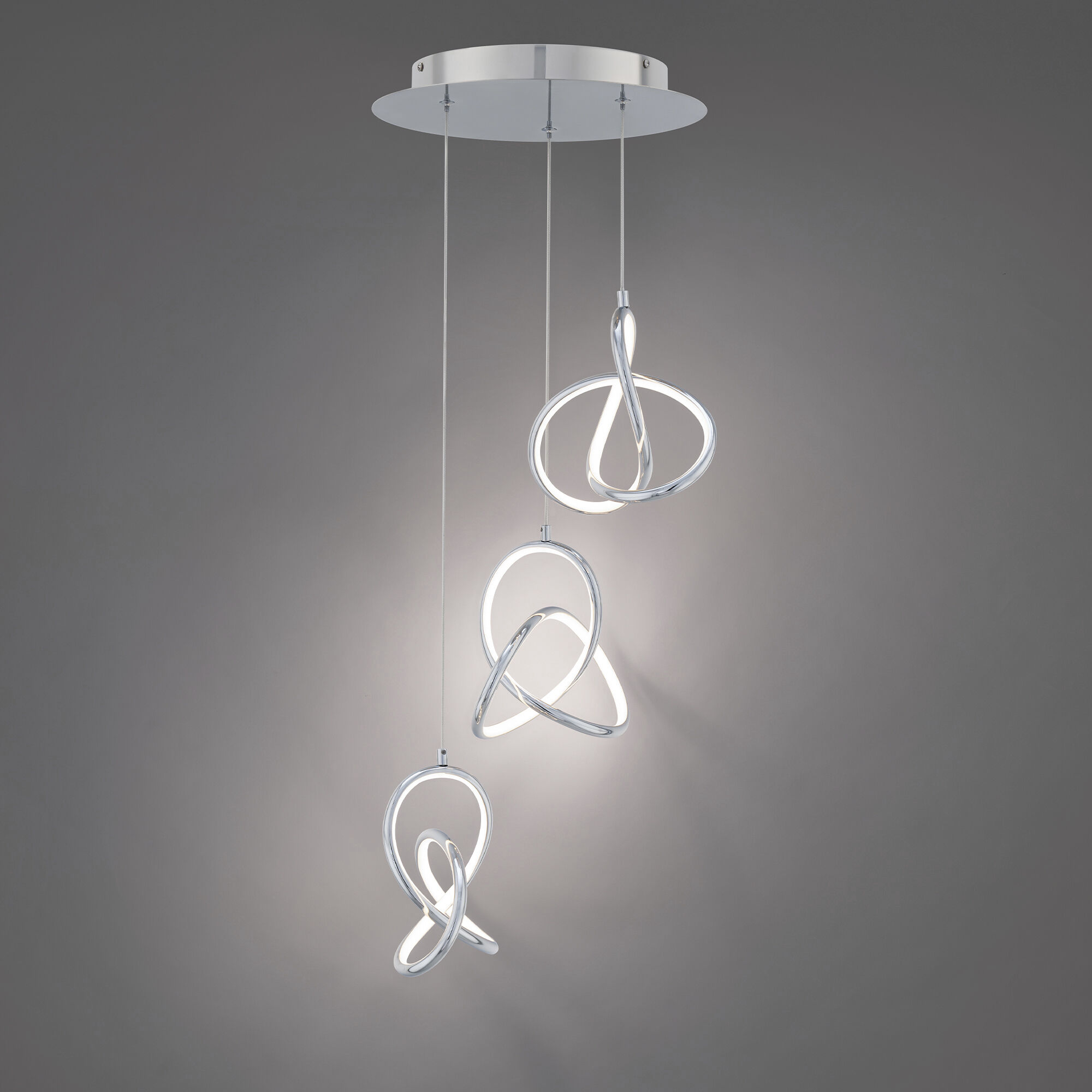 Vornado LED 12 inch Chrome Multi-Light Pendant Ceiling Light, dweLED