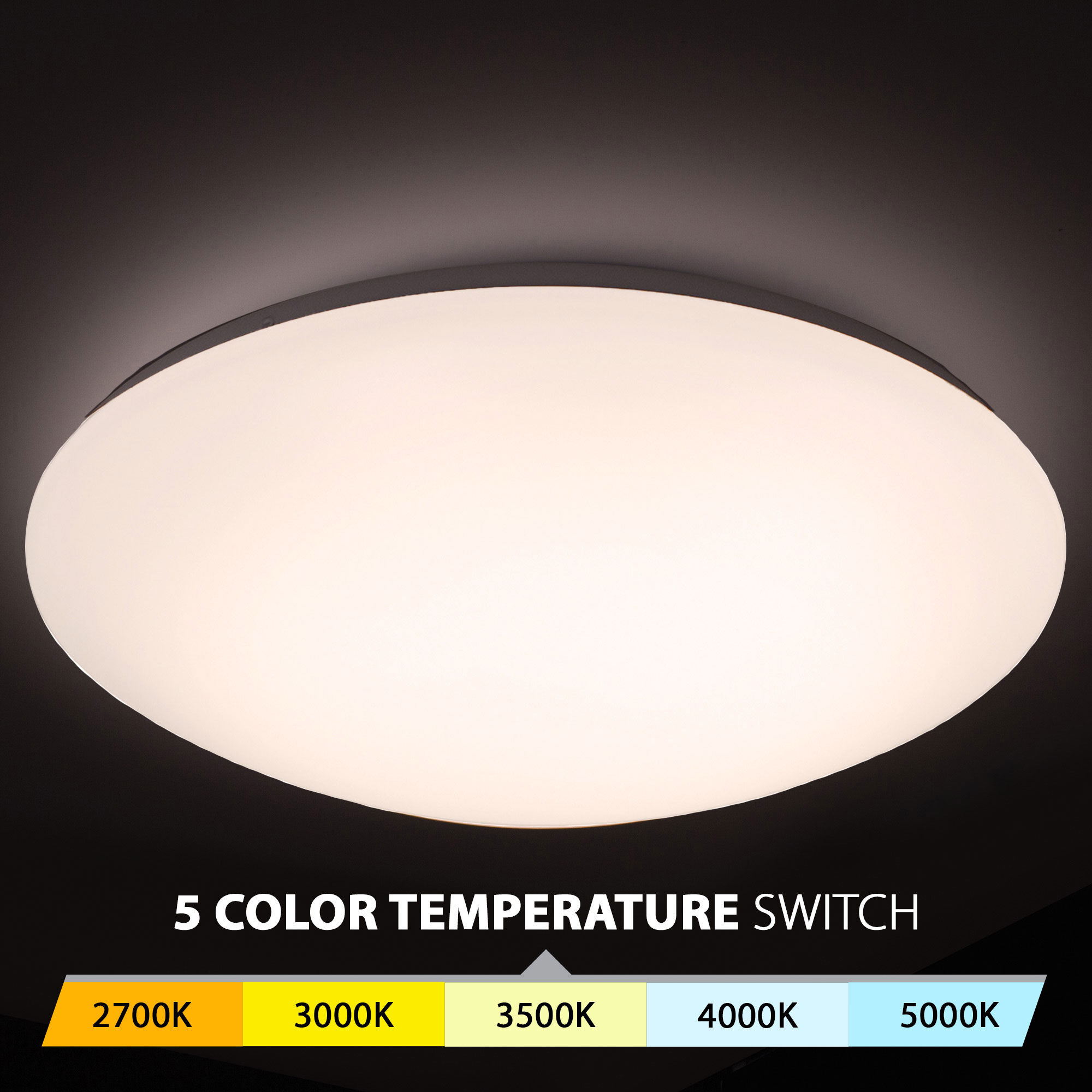 Glo LED 16.5 inch White Flush Mount Ceiling Light in 3500K, WAC Limited