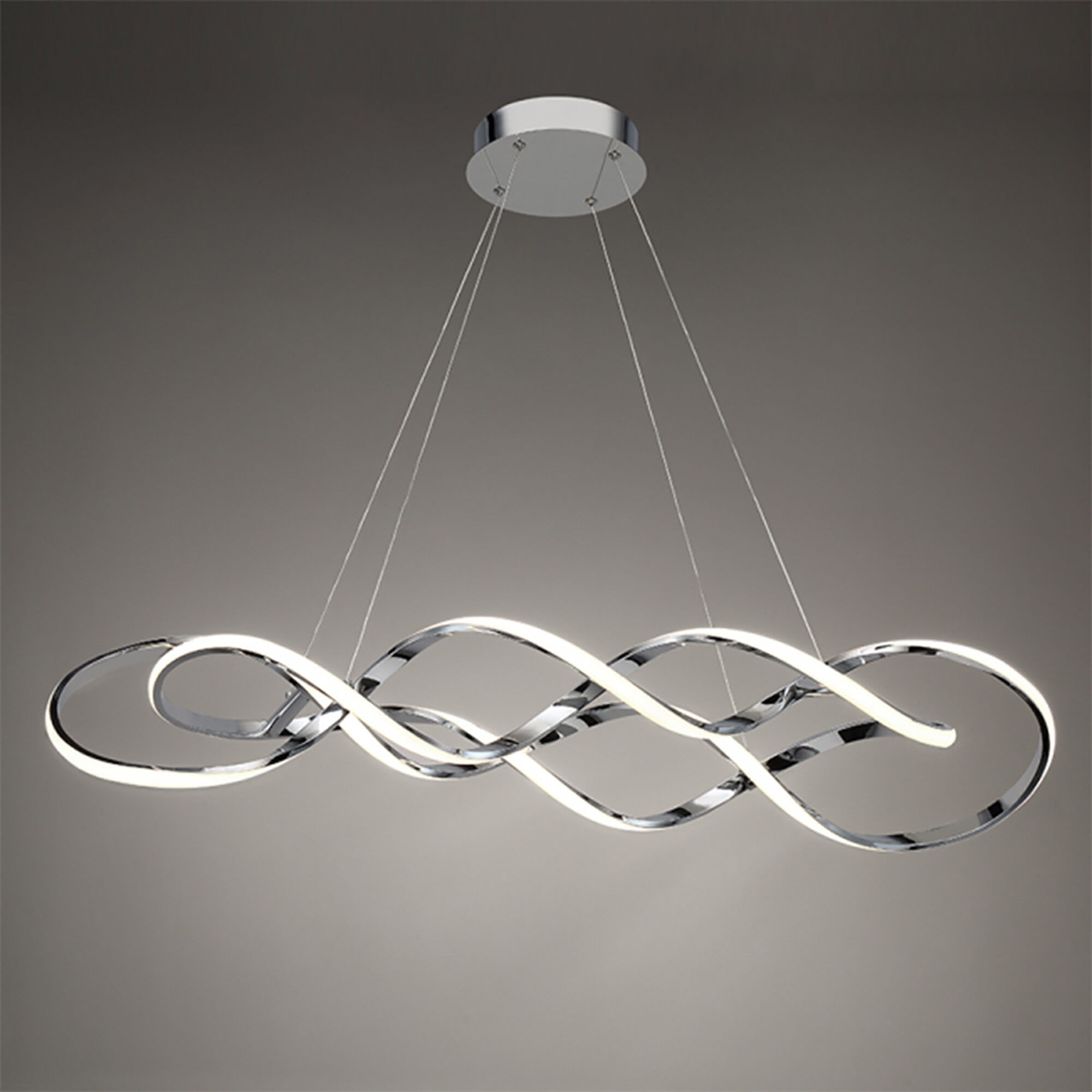 Interlace Linear Pendant Ceiling Light in Chrome, dweLED
