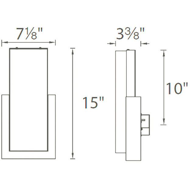 Corbusier LED 7.13 inch Satin Nickel Bath Vanity & Wall Light, dweLED