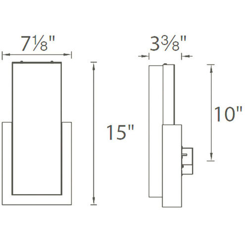 Corbusier LED 3.39 inch Satin Nickel ADA Wall Sconce Wall Light in 2700K, dweLED