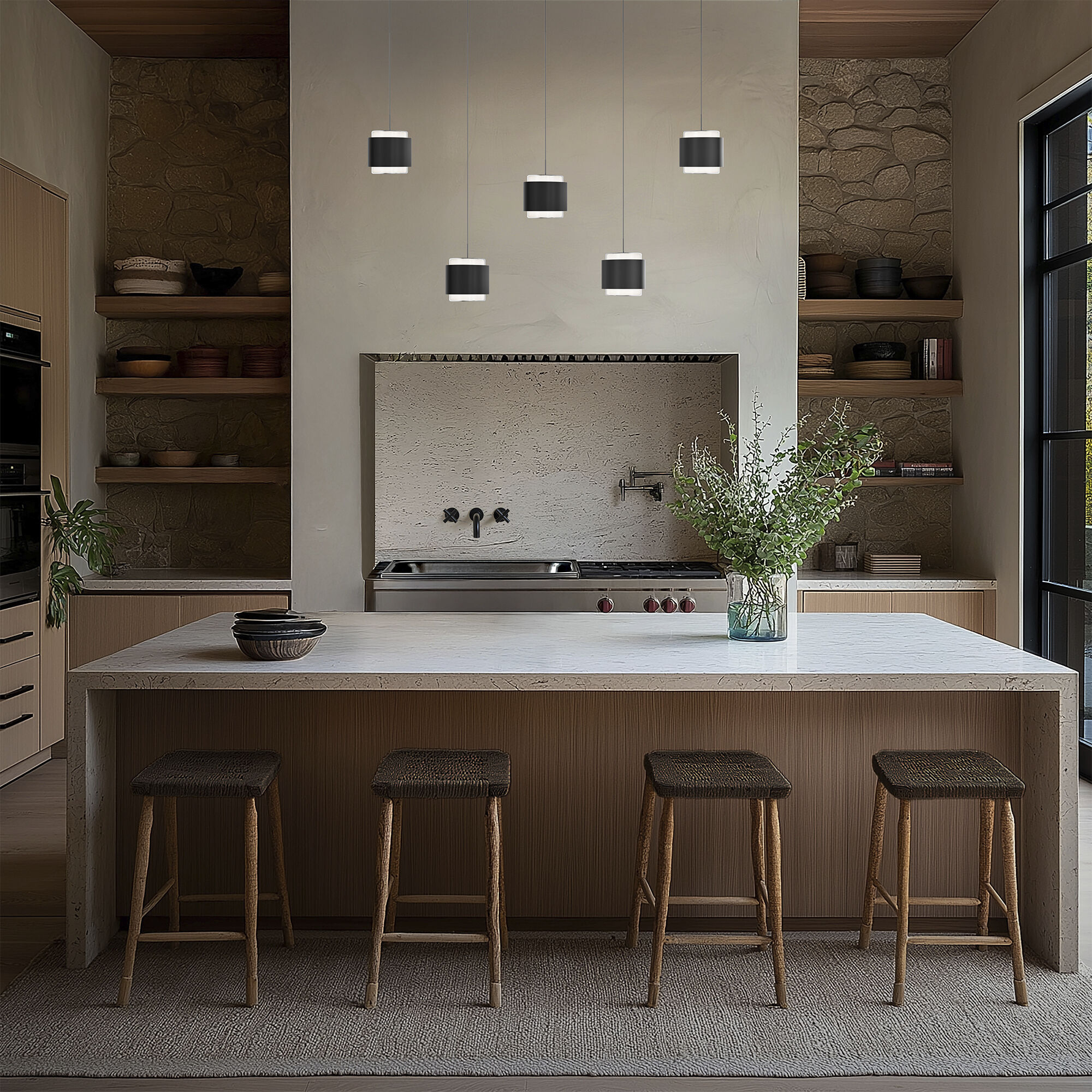 Banded LED 11.5 inch Aged Brass Chandelier Ceiling Light, dweLED