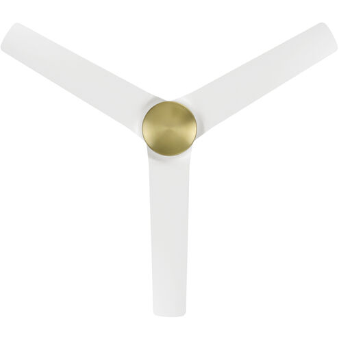 Mocha 54 inch Soft Brass Matte White with Matte White Blades Downrod Ceiling Fans, Smart Fan