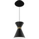 Pin Up LED 5.88 inch Black and Aged Brass Pendant Ceiling Light in 3000K, Black Aged Brass, dweLED