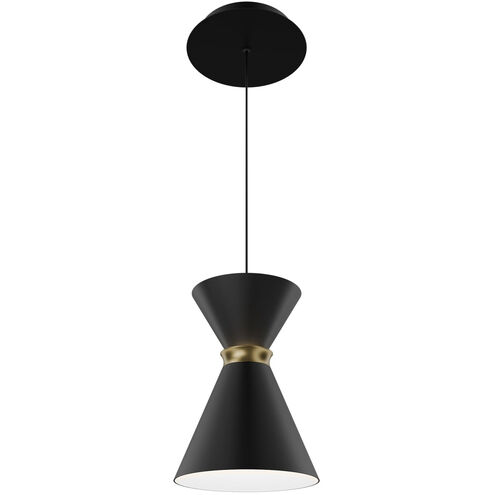 Pin Up LED 5.88 inch Black and Aged Brass Pendant Ceiling Light in 3000K, Black Aged Brass, dweLED