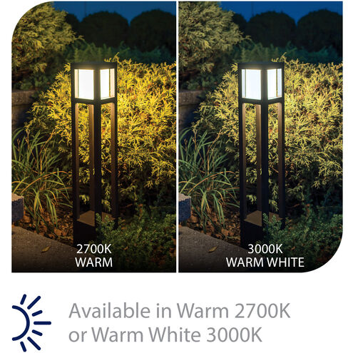 Tower 120 12.5 watt Black Bollard Lighting in 3000K, WAC Landscape