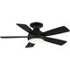 Odyssey 44 inch Matte Black Flush Mount Ceiling Fans, Smart Fan
