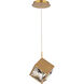 ICE Cube 1 Light 7.88 inch Aged Brass Mini-Pendant Ceiling Light