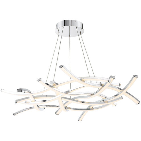 Divergence LED 43.75 inch Chrome Chandelier Ceiling Light, dweLED