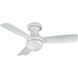 Orb 44 inch Matte White Flush Mount Ceiling Fans, Smart Fan