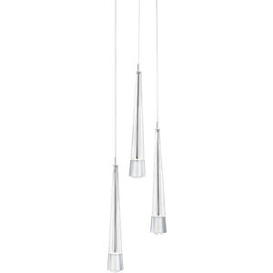 Quill LED 12 inch Chrome Multi-Light Pendant Ceiling Light, dweLED