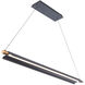 Pavilion 1 Light 44.13 inch Black/Aged Brass Linear Pendant Ceiling Light, dweLED