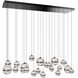 Cyllindra LED 15 inch Black Chrome Chandelier Ceiling Light in Black/Chrome, dweLED