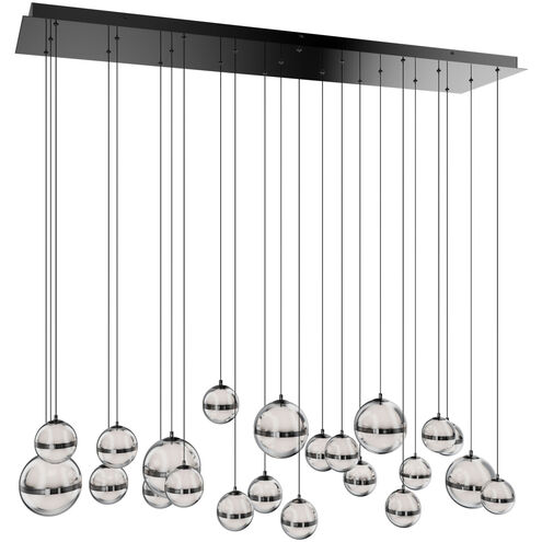 Cyllindra LED 15 inch Black Chrome Chandelier Ceiling Light in Black/Chrome, dweLED