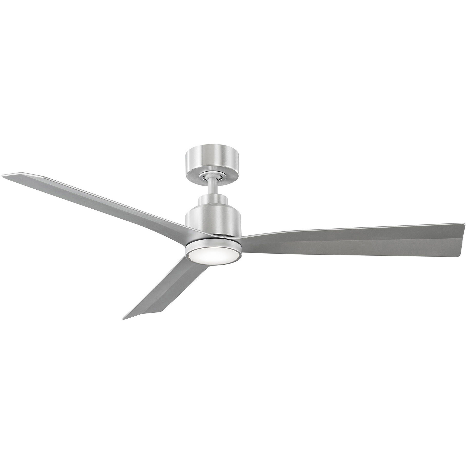 Clean 52 inch Brushed Aluminum Downrod Ceiling Fans, Smart Fan