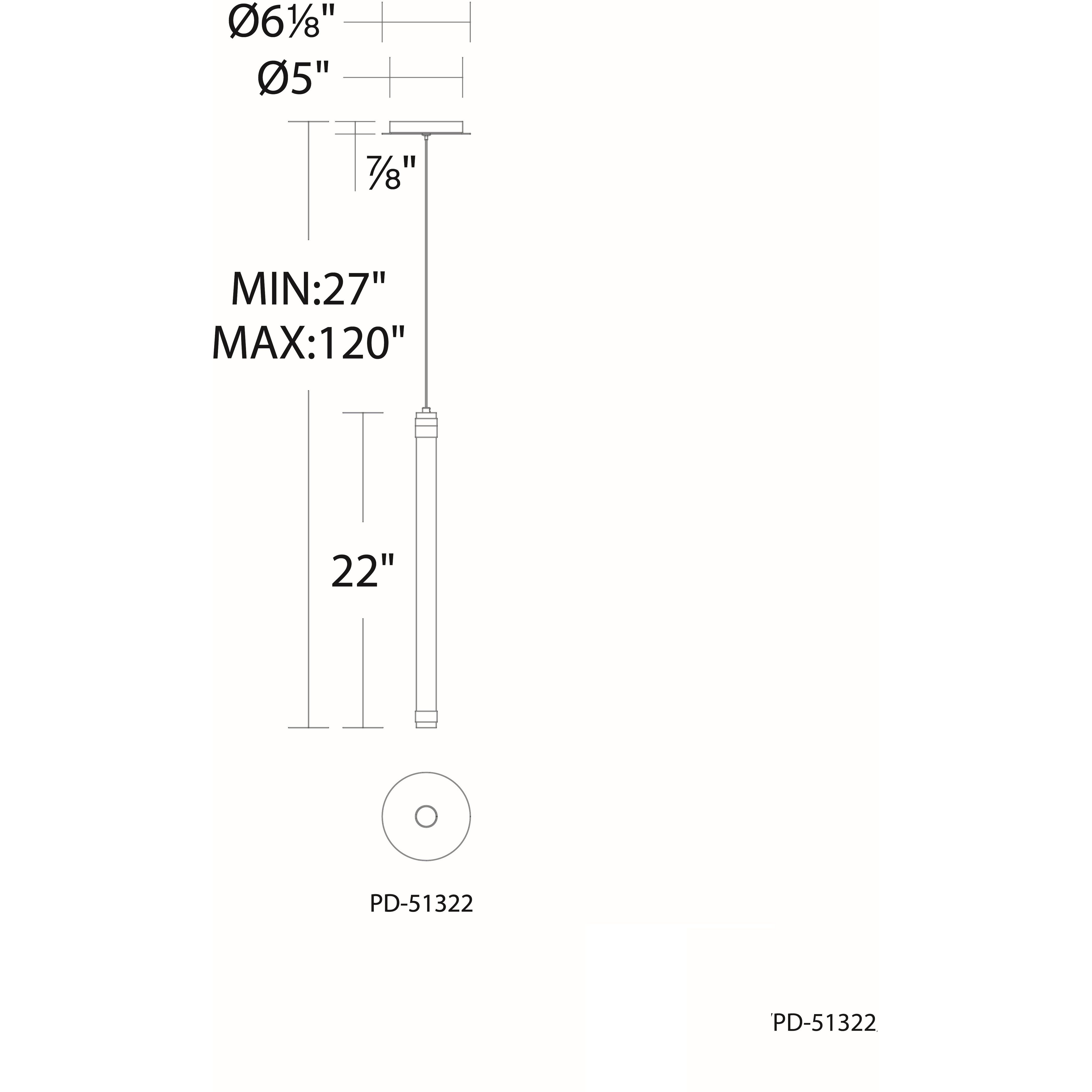 WAC Lighting PD-51322-BK Jedi 1 Light 1.5 inch Black Pendant