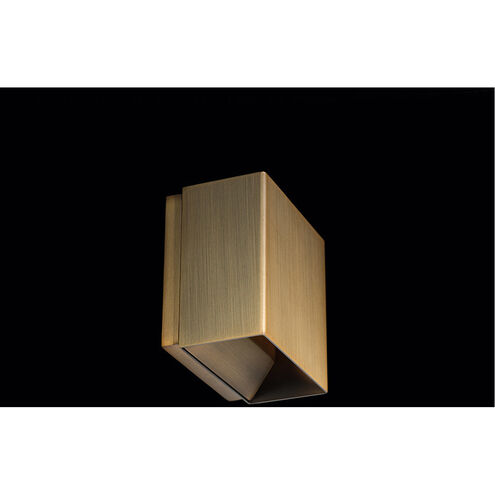 Boxi LED 3 inch Aged Brass ADA Wall Sconce Wall Light in 3500K, dweLED