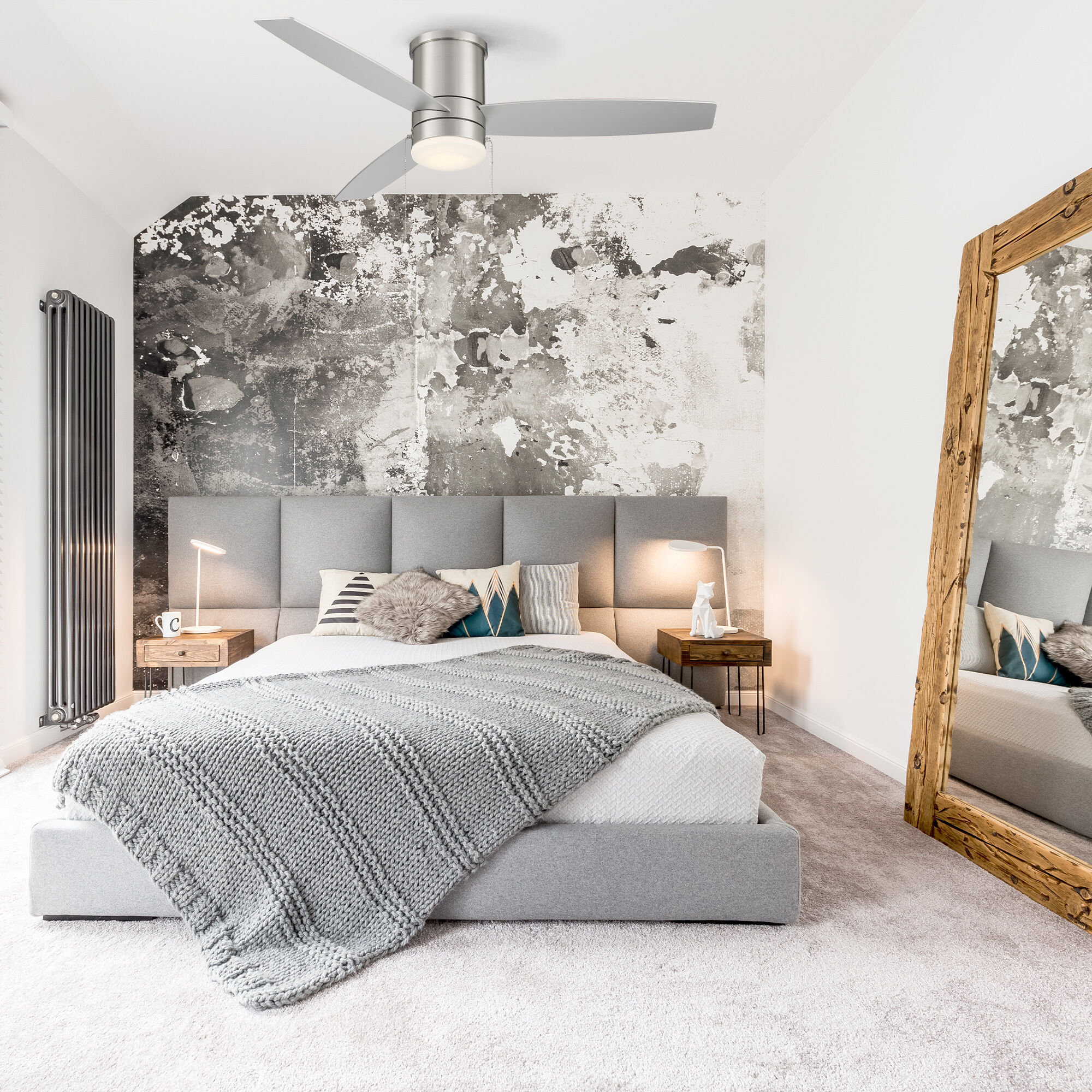 Atlantis 52 inch Brushed Nickel Flush Mount Ceiling Fans, WAC Fans Limited