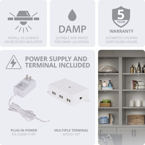 Mini Puck 6 Light 24 White Puck Lighting Ceiling Light, 6 Pack