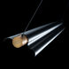 Pavilion 1 Light 44.13 inch Black/Aged Brass Linear Pendant Ceiling Light, dweLED