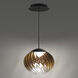 Swayzey LED 9.5 inch Powder Coated Black Mini-Pendant Ceiling Light in Black Amber Glass, dweLED