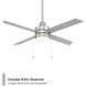 Quade 52 inch Brushed Nickel with Titanium Silver Blades Downrod Ceiling Fan