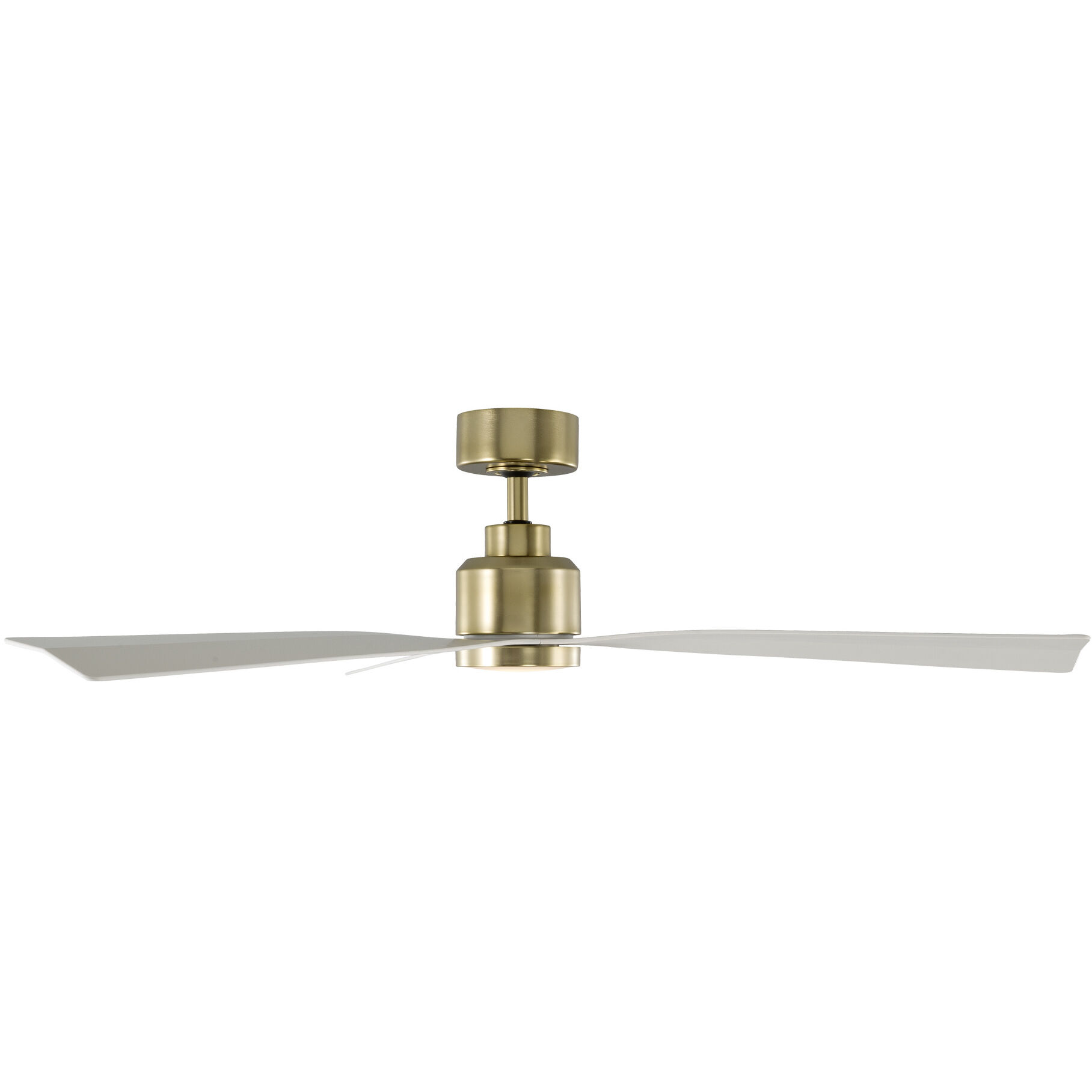 Clean 52 inch Soft Brass Matte White with Matte White Blades Downrod Ceiling Fans, Smart Fan