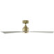 Clean 52 inch Soft Brass Matte White with Matte White Blades Downrod Ceiling Fans, Smart Fan