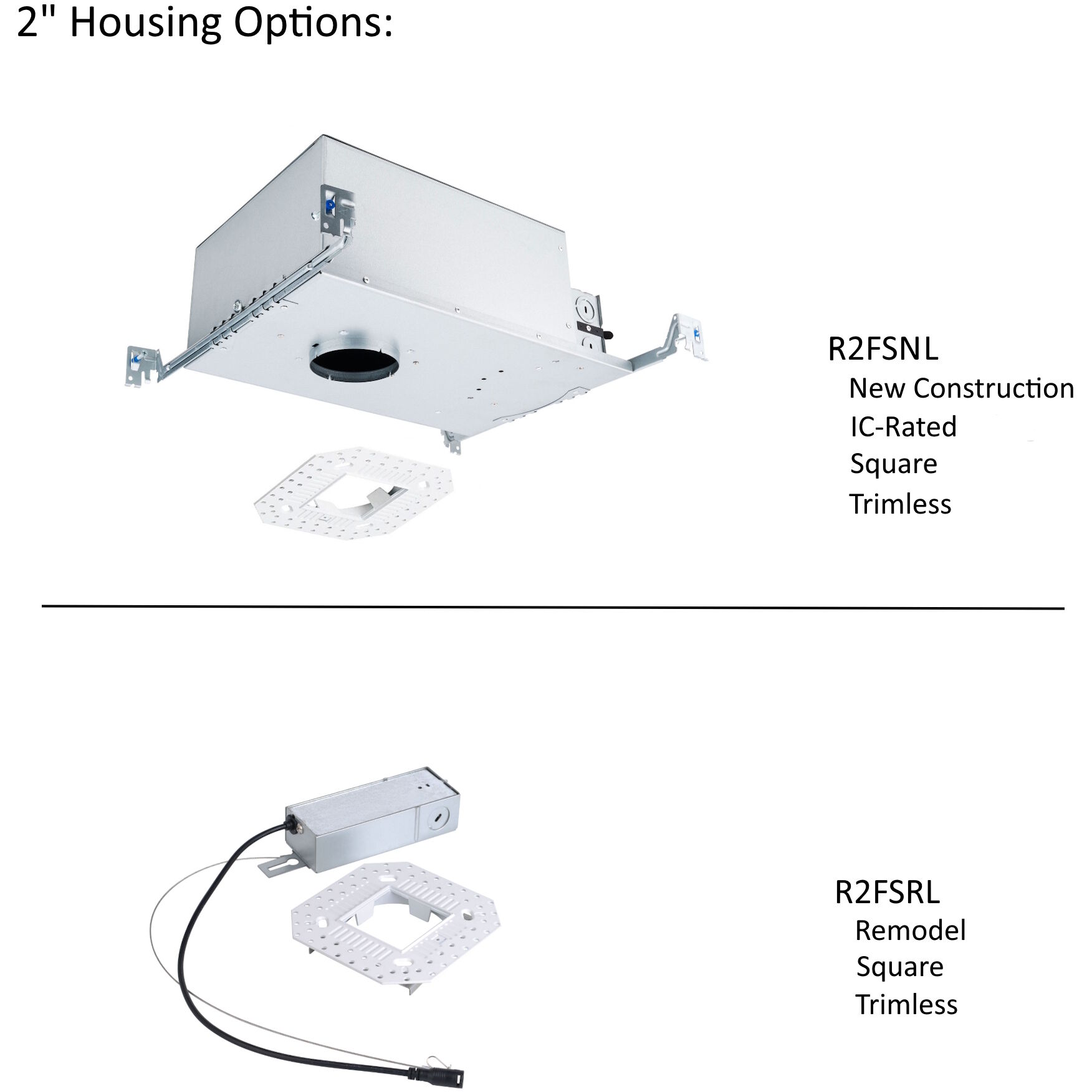 FQ Integrated LED White Recessed Trim in 3500K, 2" LED