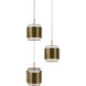 Banded LED 11.8 inch Aged Brass Chandelier Ceiling Light, dweLED