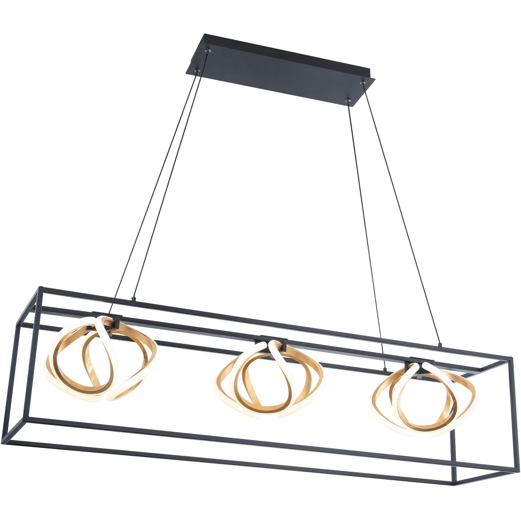 WAC Lighting PD-73242-BK/GL Sinclair Linear Pendant Ceiling